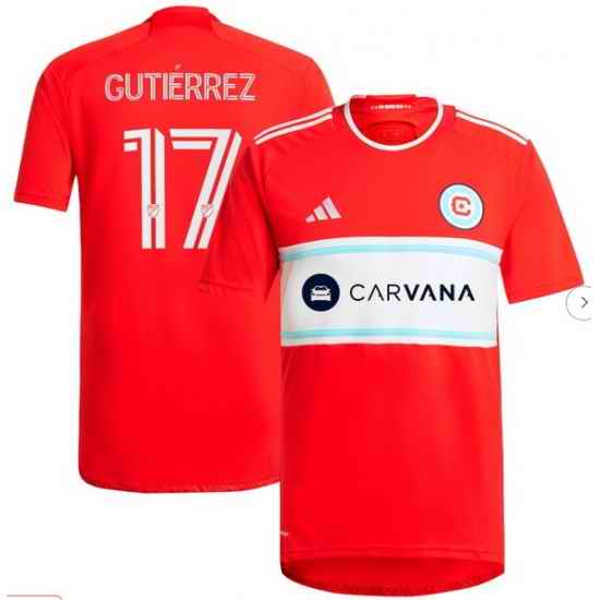 Men's Chicago Fire Brian Gutierrez adidas Red 2024 Return To Red Replica Player Jersey
